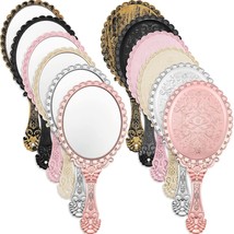 Qunclay 12 Pcs Vintage Handheld Mirror, 9.8&quot; L X 4.5&quot; W Small Colorful Embossed - £25.48 GBP