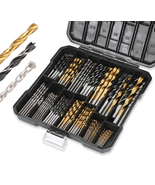 140pc Drill Bit Set Titanium Wood Metal Masonry Brad Point Multipurpose - $37.90