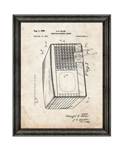 Television Receiver Cabinet Patent Print Old Look with Black Wood Frame - $24.95+