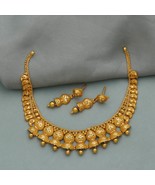 22k Yellow Gold Necklace Set, Indian Gold Set, Indian Gold Jewelry, Gold... - £2,482.71 GBP