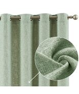 Jinchan Faux Linen Curtains 96” Gray Farmhouse Grommet Light Filtering Set - €42,39 EUR