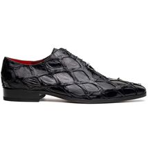 Marco Di Milano Genuine Pirarucu Exotic Lace-Up Oxford Shoes Olivieri Black image 3