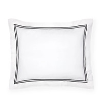 Sferra Grande Hotel White King Sham Black Stripes 100% Cotton Percale It... - €25,96 EUR