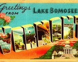 Large Letter Greetings Lake Bomoseen Vermont VT UNP Linen Postcard Unuse... - £3.85 GBP