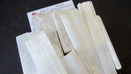 One LB Selenite Sticks Logs 2-5inch Rough Stones Cleanse Your Healing Cr... - £11.67 GBP