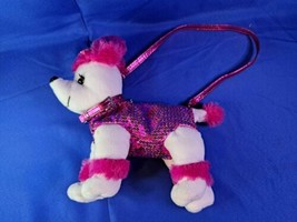 Poochie &amp; Co Little Girls Plush Pink Poodle Dog Animal Purse Handbag- Toy- - £9.52 GBP