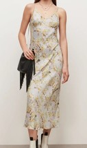 All Saints Women&#39;s Bryony Momo Midi Satin Yellow Floral Slip Dress 8 NWT - £77.95 GBP