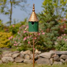 Zaer Ltd. Copper Color Metal Frame with Porcelain Ceramic Home Birdhouse Garden  - $129.95