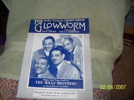 vintage  1950&#39;s sheet music  {glowworm--{the mills brothers} - £5.46 GBP