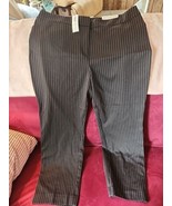 NWT CHICO&#39;S Sz 2.5 (14) Seamless Ponte Pinstripe  Black Trousers NWT - £25.74 GBP