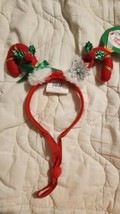 Merry &amp; Bright Candy Canes Accessory Sm/Med Christmas Jingle Bell Dog Headpiece - £6.98 GBP