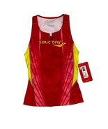 Saucony Womens Cycling Tri Zip Red Yellow Tank, Size XS (81086-KARSIP) - $21.99