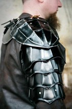 Medieval pair of pauldrons and metal gorget Cosplay Berserk Guts shoulder armor - £134.46 GBP