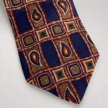 Sterling &amp; Hunt Premier Edition 100% Silk Red Blue Brown Paisley Made in... - $14.95