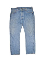 Levis 501 Jeans Mens 38x32 Medium Wash Denim Button Fly Red Tab Cotton - $24.62