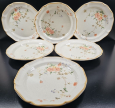 6 Mikasa Silk Bouquet Dinner Plate Set Vintage Floral Garden Club Dish R... - $68.97