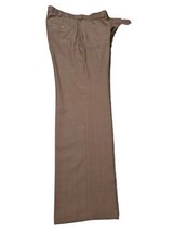 Haggar Dress Khaki Brown Pants Men&#39;s 36 x 32 Classic Fit Polyester Flat Front - £11.60 GBP