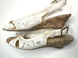 Comfort Plus Wedge Predictions Beige Cork Heel Slides Ladies Sandals Sz ... - £3.16 GBP