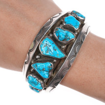 6.25&quot; Mark Chee (1914-1981) Navajo silver cuff bracelet with turquoise - £1,284.95 GBP