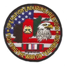 Afghanistan Oef Operation Enduring Freedom Ribbon 4&quot; Military Patch Flag Eagle - £23.37 GBP