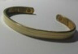 Vintage Marked 24 K Electroplated Cuff Bracelet Two-tone Marked L - $16.99