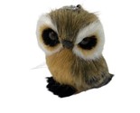 Midwest Cbk Faux Fur Hoot Owl Small Hanging ornament Brown Furry - £7.18 GBP
