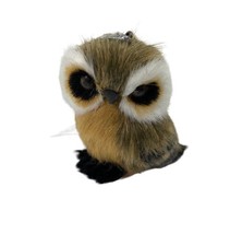 Midwest Cbk Faux Fur Hoot Owl Small Hanging ornament Brown Furry - £7.16 GBP
