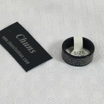 NWT! Mens Black Chuns Ring w/Spanish Lords Prayer Sz 6.5 Gold Print Inspiring - £4.63 GBP