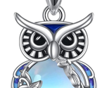 Mothers Day Gift for Mom Wife, Moonstone Owl Necklace Gifts Sterling Sil... - $66.86