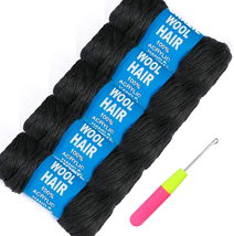 5Roll Brazilian Yarn Wool Hair Arylic Yarn for Hair Crochet Braid Twist Warps Bl - £12.52 GBP