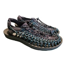 Keen Womens Uneek Womens Size 10 Gray &amp; Teal Slip-On Sandals Round Cord  - £23.96 GBP