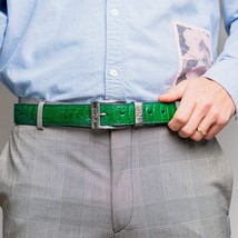 Marco Di Milano Genuine Ostrich Ostrich Leg Exotic Belt Alessio Lemon Green image 5
