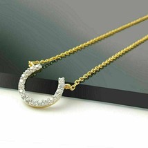 0.60Ct Round Cut Lab Created Diamond Pendant 14K Yellow Gold Plated Silver - £89.97 GBP