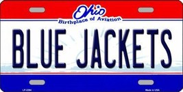 Blue Jackets Ohio Novelty State Background Metal License Plate LP-2294 - $353.59 MXN