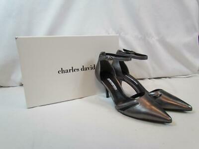 Primary image for NIB Charles David Silver Metallic With Buckle Sillito Pointed Toe SZ 6M