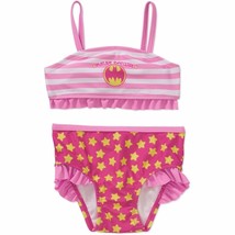 NWT DC Comics Batgirl Batman Girls Pink Ruffle Bikini Swimsuit 18 Months - £6.38 GBP