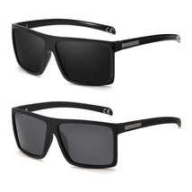 2 Pack MenS Classic Style Square Polarized Sunglasses Plastic Lightweight Eyewea - £30.29 GBP