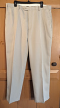Leadbetter Golf Jos A Bank Expandable Waist Flat Front Ivory Beige Dress 38x29 - £18.88 GBP