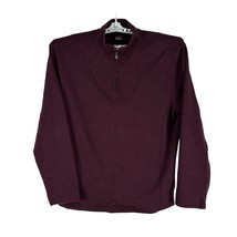 Van Heusen Mens Half Zip Pullover Classic Fit Size Large Maroon - $24.15