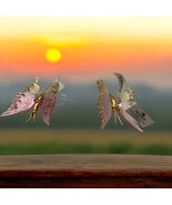 Set of 2 KURT ADLER 2.5" Colorful BUTTERFLY w/ GOLD GLITTER CHRISTMAS OR... - $552.66 MXN