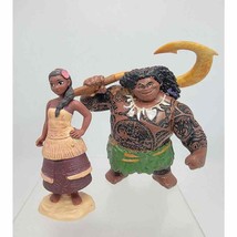 Disney Moana Maui &amp; Jakks 4&quot; Figure With Fish Hook Sculpted Toy - £9.53 GBP