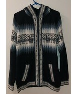 Alpaca wool hooded cardigan with zipper (ALPACA DESIGN PERUVIAN STYLE) - £36.48 GBP