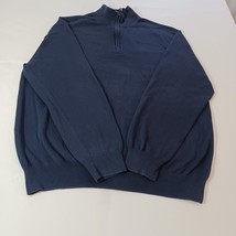Jos A. Bank Men’s Blue 1/4 Zip Pima Cotton Pullover Sweater Size XL  - $17.81