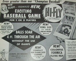 Genco Hi-Fly Baseball Pinball Flyer Original 1956 NOS Pitch &amp; Bat Arcade Art - £14.23 GBP