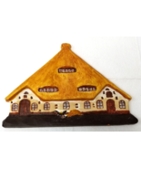 Farmhouse Cottage Wall Rural Decor Ceramic Thatched Roof Hand Painted Vtg - $18.95