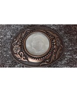 Nice Bronze Tone Western Belt Buckle with REAL Silver 1971 S Eisenhower ... - $40.92 CAD