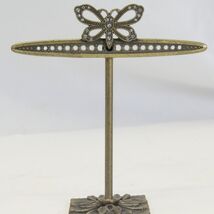 Vintage Brass Earring Jewelry Display Stand Butterfly Rhinestones 18 Holes - $48.99