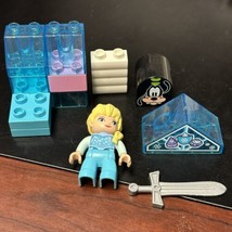 12 Lego Duplo Pieces Frozen Elsa Figure Goofy Head Sword Cupcakes Pink Ice Blue - £11.60 GBP