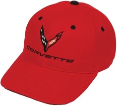 C8 Corvette Structured Contrast Red Cotton Hat - £23.58 GBP