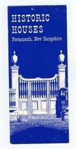 Historic Houses of Portsmouth New Hampshire Brochure 1950&#39;s - £14.24 GBP